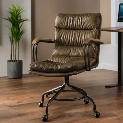 Fauteuil de direction pivotant en cuir Will