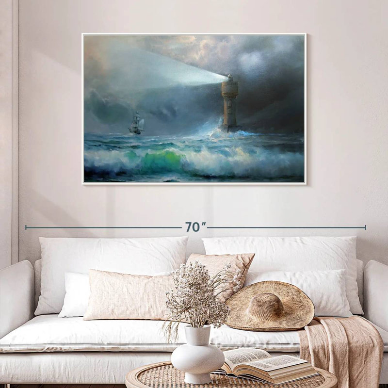 Ciel orageux, Cadre flottant blanc, 46 po x 31 po