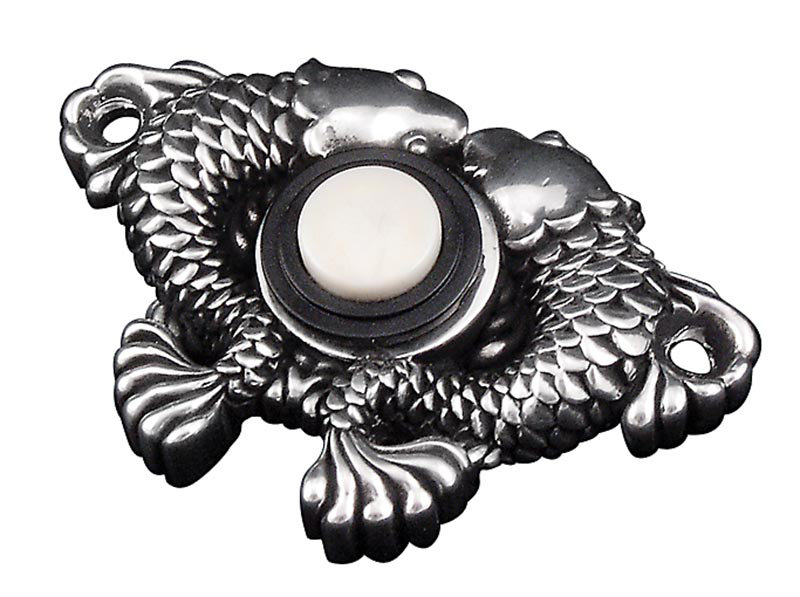 Pollino Push Button Doorbell with Compatibility, Antique Silver