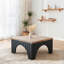 Table basse moderne Modern Farmhouse avec plateau en bois d'ingénierie noir élégant
