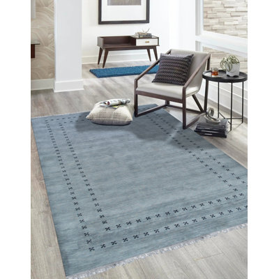 Tapis gris en laine fait à la main Lori Baft