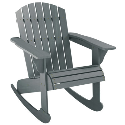 Chaise berçante d'extérieur en bois, chaise berçante Adirondack pour une personne avec dossier haut rustique, siège et dossier à lattes pour l'intérieur, la cour, le jardin, carbonisé