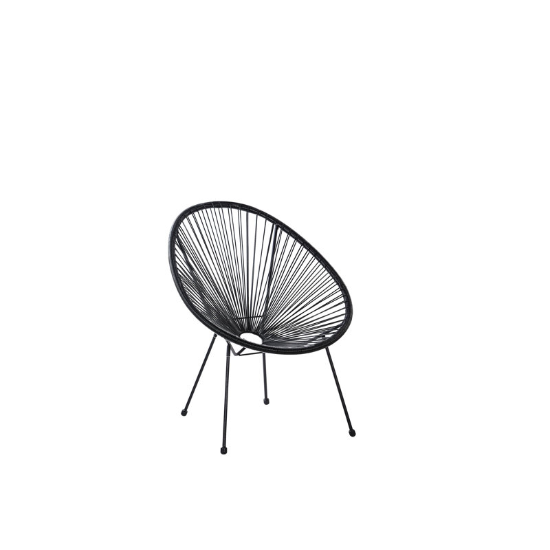 Broseley Wicker Outdoor Lounge Chair, Black