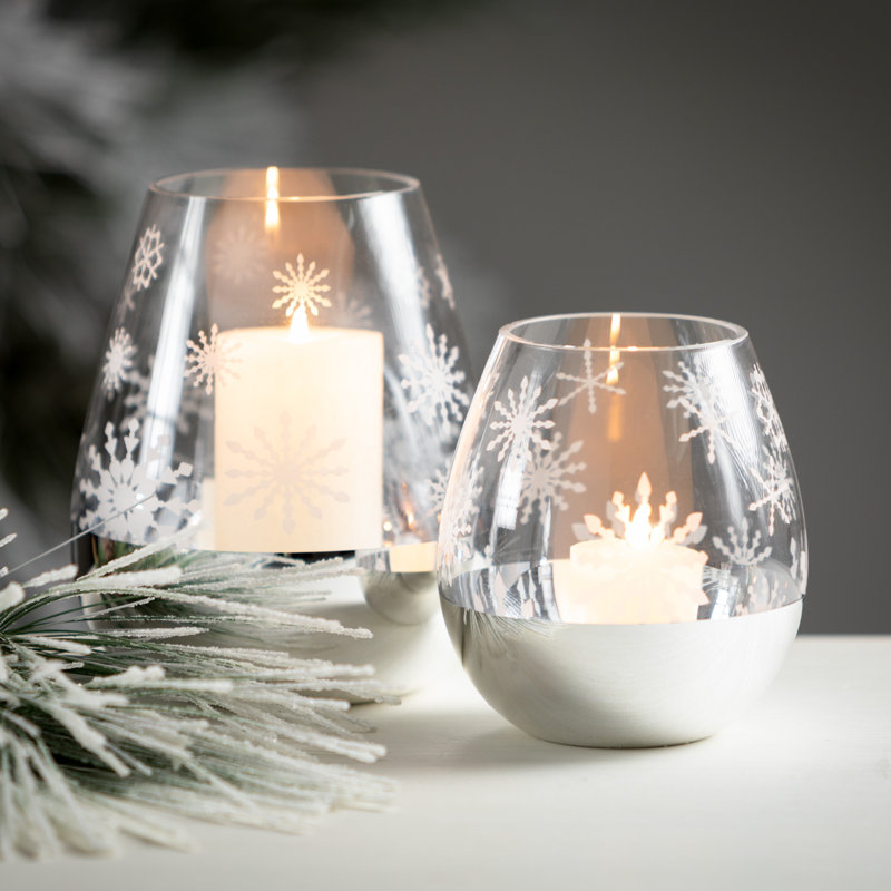 Ensemble de porte-votives en verre 2 pièces