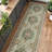 Washable Oriental Area Rug - Rugs for Living Room Soft Carpet for Bedroom Waterproof Floral Distressed Indoor Stain Resistant Non-Shedding Floor Carpets (Green)-232252222