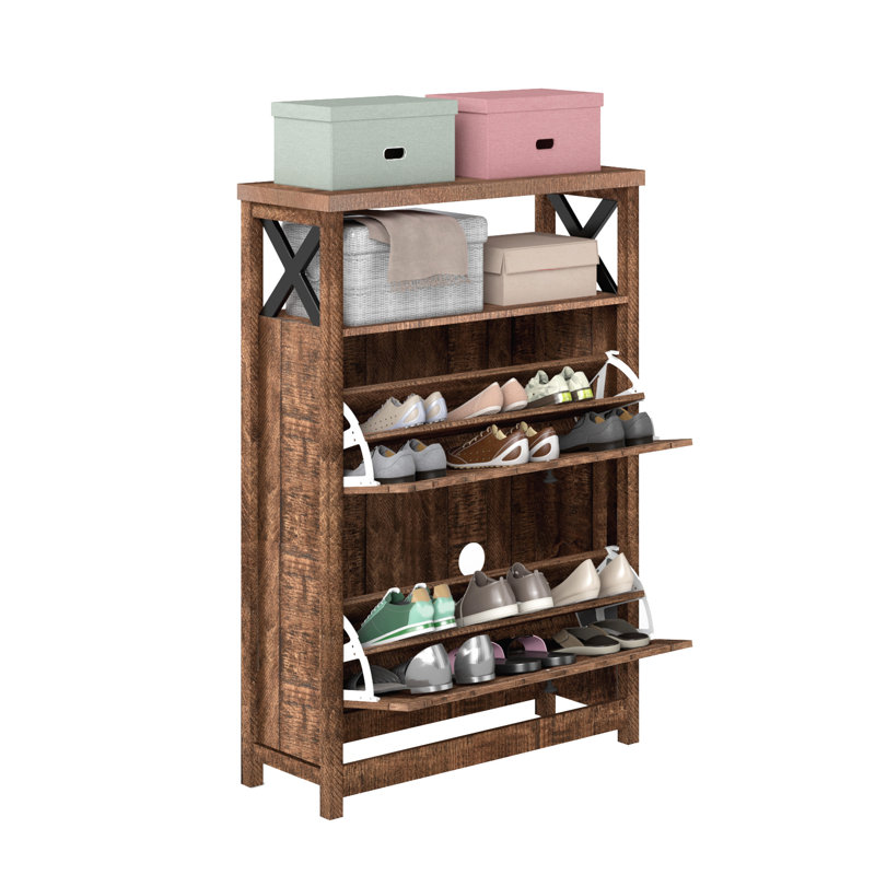 Armoire de rangement à chaussures Herik , Brun
