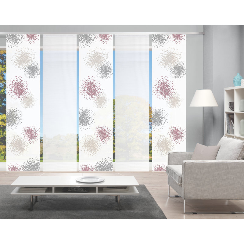Paxson Semi Sheer Curtain Panel Pair, Purple/Grey/Beige