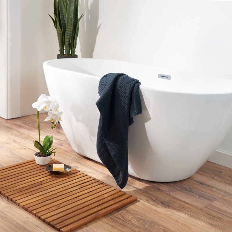 Serviette de bain 100% coton Waffle Twist, Ébène, Bath Towel - 1 Pack