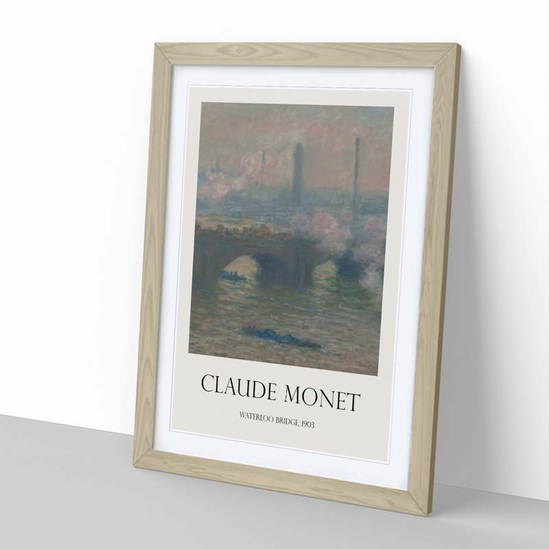 Waterloo Bridge in London Vol.3 by Claude Monet - Picture Frame Art Prints, Oak Framed, 36cm H x 27cm W x 2cm D