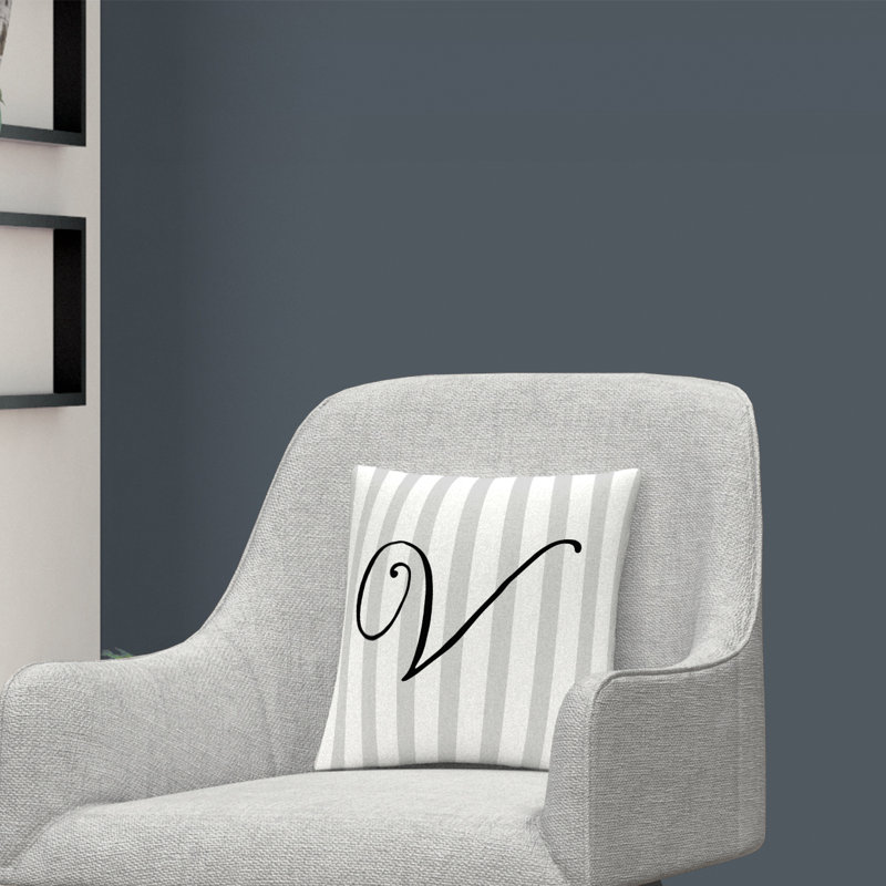 ABC Striped Throw Pillow, V