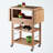 Barton Multi Storage Utility Cart with Wheels in Natural Finish, 35.30'' H X 45.05'' W X 14.60'' D