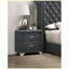 Table de chevet 2 tiroirs grise