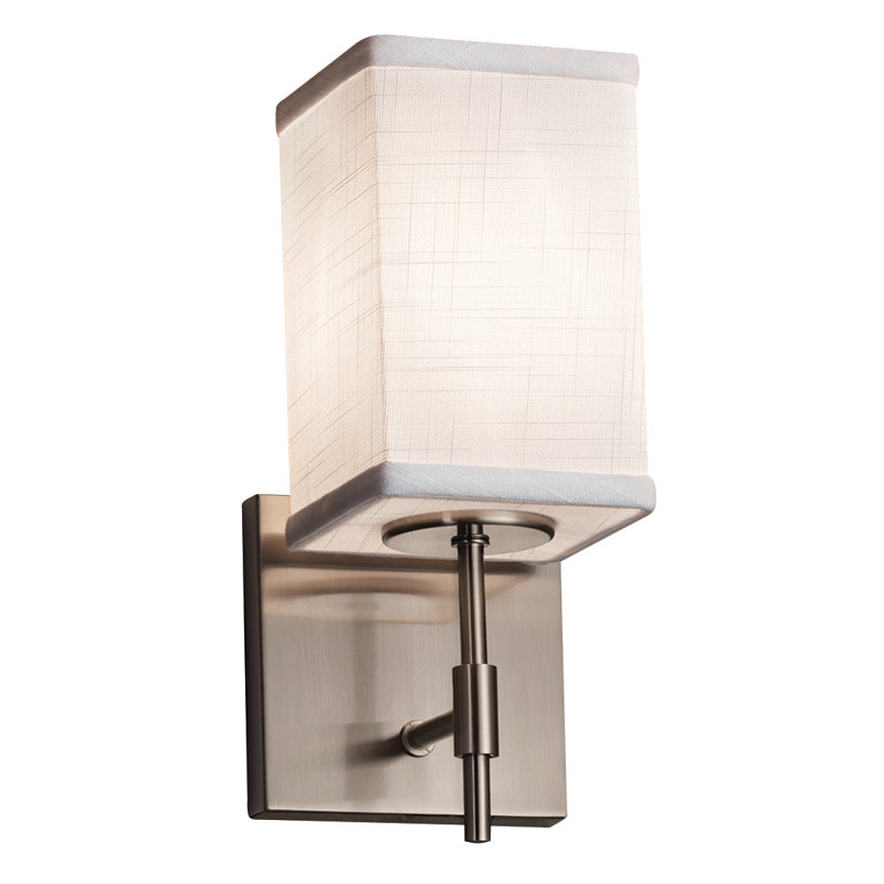 Favela LED Armed Sconce, White, Brushed Nickel