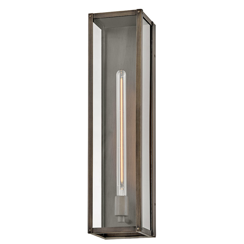 Hinkley Max Large Wall Mount Lantern, 24" H x 6" W x 6" D, Brown