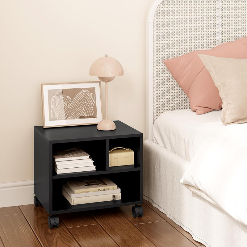 Miriyam 40cm Wide 3 -Drawer Mobile File Cabinet, Black, Black Color