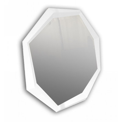 Miroir octogone en laque de crocodile