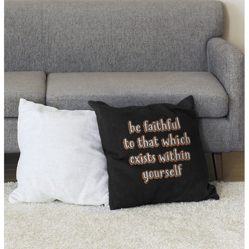Coussin de sol be loyal to yourself, H 28 po x l 28 po, Orange