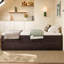 Lit plateforme simple avec lit gigogne et 2 tiroirs Ensemble de lattes et multiprise, bois massif pour un rangement compact et polyvalent-383212680-383212725