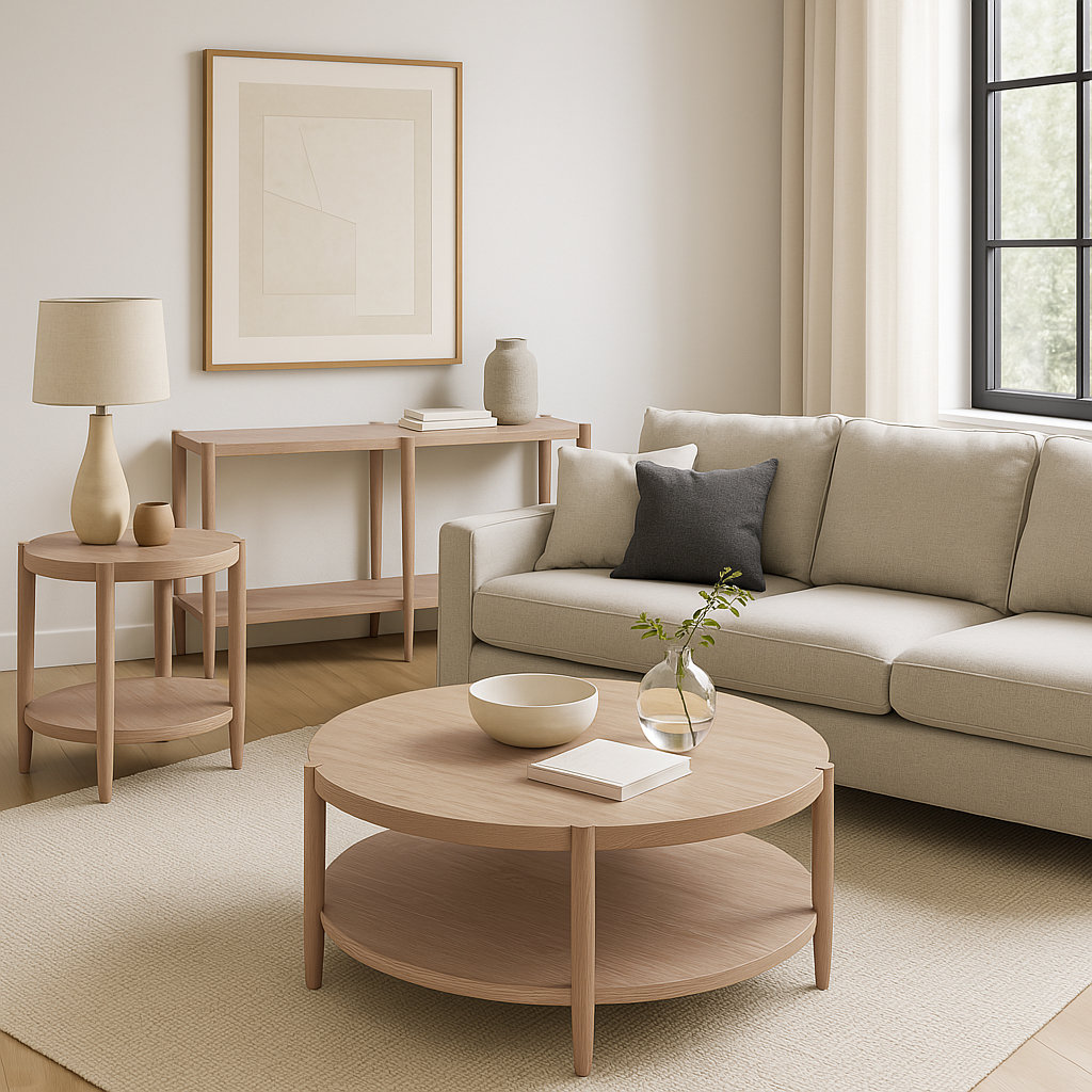 Reece 24" End Table, Natural Wood