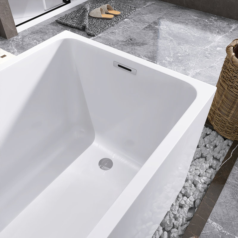 43'' x 27.6'' Freestanding Soaking Acrylic Bathtub