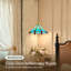 Suspension Tiffany en vitrail, mini-lampe suspendue vintage, câble noir et douille en laiton, culot E26, abat-jour bleu ciel, idéal pour îlot de cuisine ou salle à manger. Ampoule non incluse.-1359692440