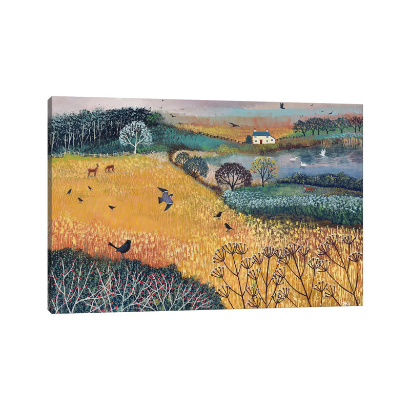 Reproduction d’art encadrée, "Harvest Home" par Jo Grundy, H 12 po x l 18 po x 1,5 po, Toile tendue
