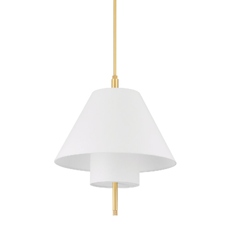 Luminaire suspendu 1 lumière, Laiton vieilli