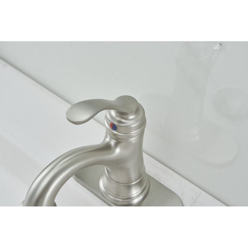 Farmhouse Single Hole Bathroom Faucet, Brushed Nickel