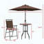 Ensemble de bar d'extérieur avec parasol réglable