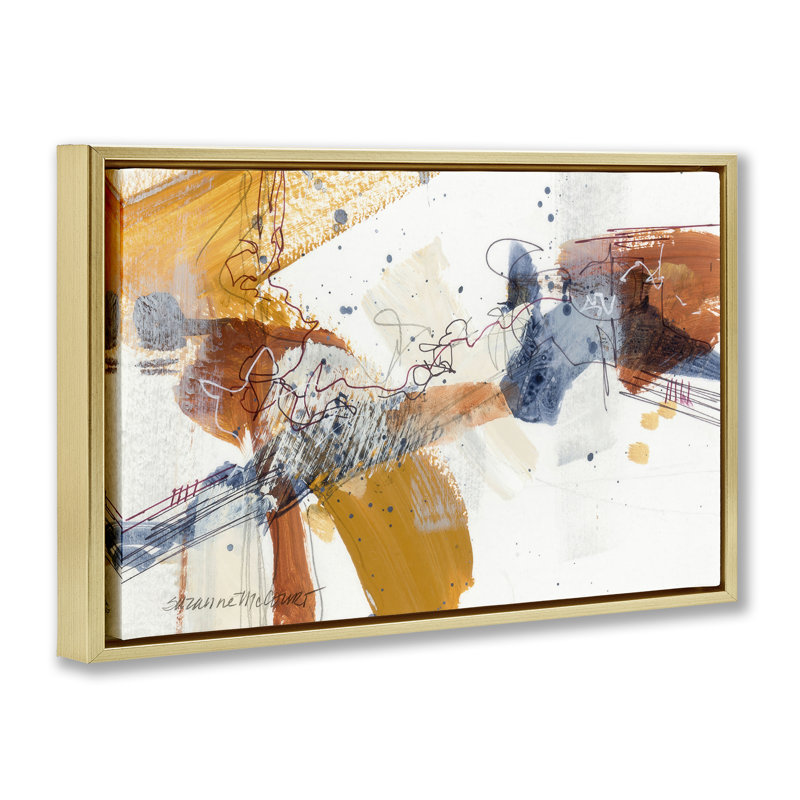 «Sandy Beaches Abstraction», art mural encadré sur toile flottante, design par Suzanne McCourt, H 17 po x l 25 po