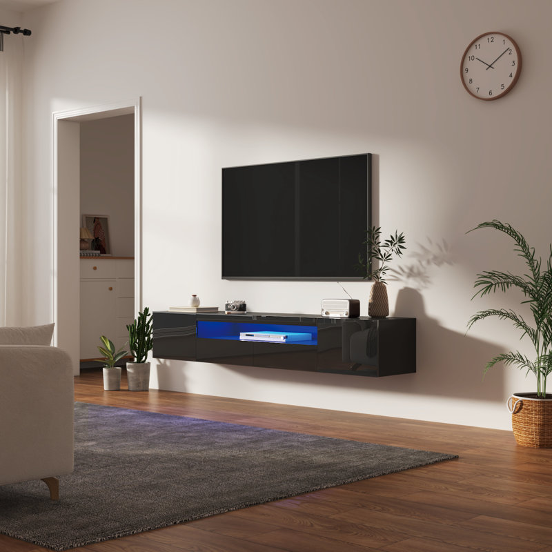 Floating TV Stand for TVs up to 75", Black