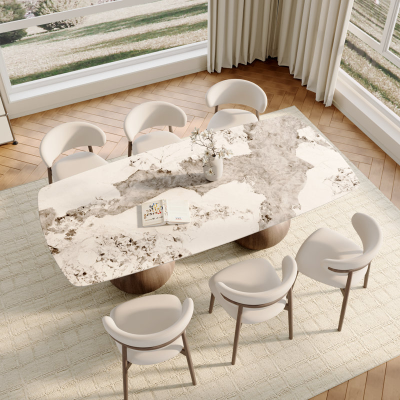 Ensemble de salle à manger 7 pièces Otelia, 7 pièces : table, 6 chaises, H 29,53 po x L 86,6 po x l 43,3 po