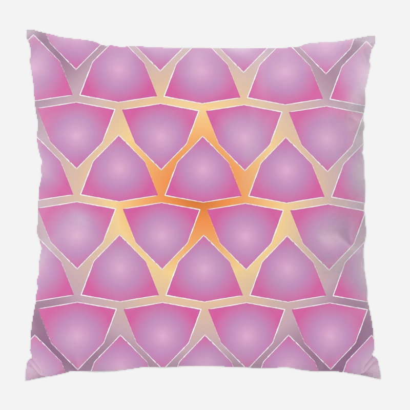 Coussin décoratif géométrique, Rose