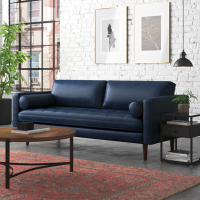 Napa 88.5'' Full-Grain Genuine Italian Leather Sofa