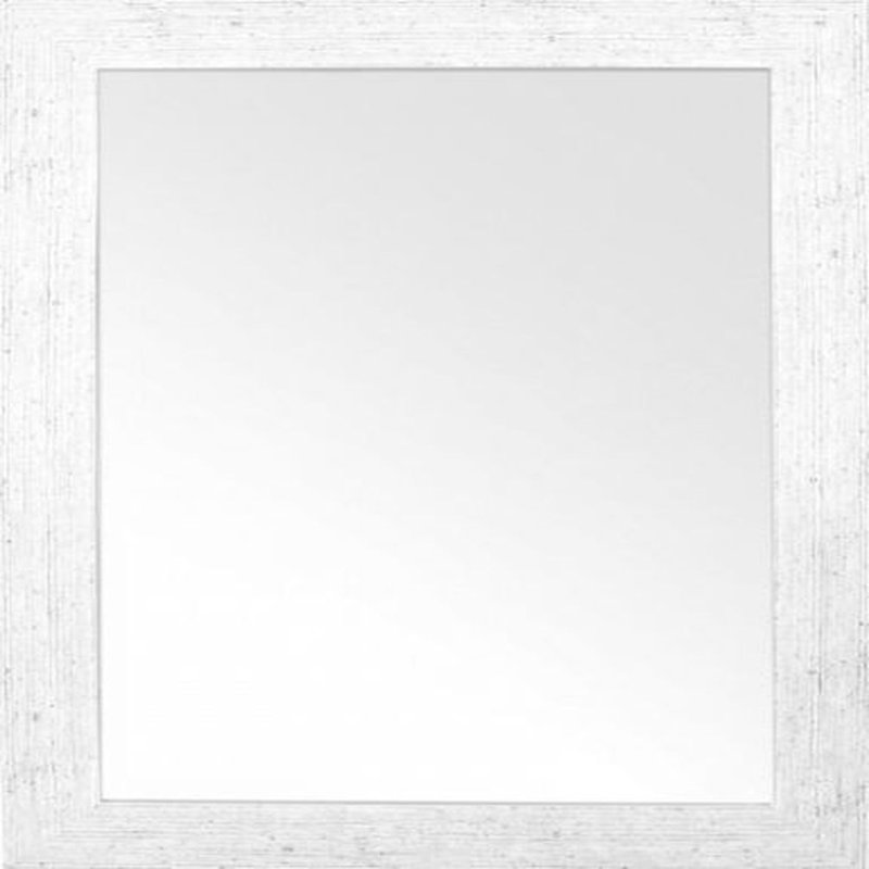 Mowrystown Wood Flat Wall Mirror, White Washed