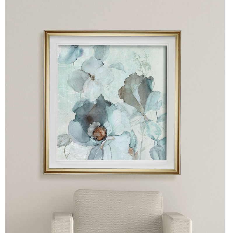 «Moonlit Garden», reproduction de peinture à l'huile, H 17,5 po x l 17,5 po x P 1,5 po, Encadrement doré