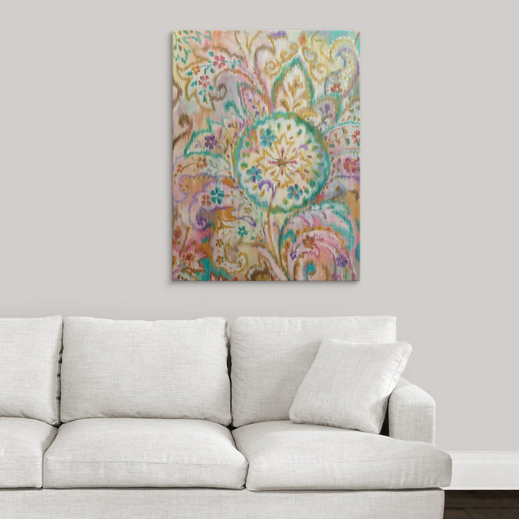 « boho motif cachemire i », impression Danhui Nai, H 36 po x l 27 po x P 1,5 po, Toile