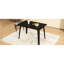 Table de salle à manger Mid-Century moderne en bois d'hévéa avec pieds noirs, plateau en faux grain de bois riche, taille idéale l 46,76 po x P 28,9 po, limite de poids de 250 lb, cadre rectangulaire à installation rapide, bords arrondis lisses, plateau