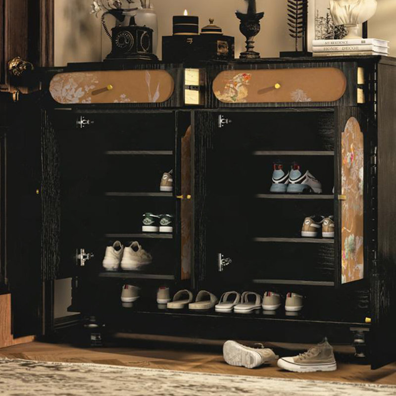 Armoire de rangement multifonctionnelle à grande capacité, Noir