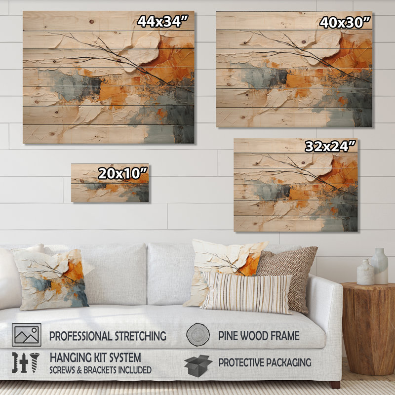 Panneaux de décoration murale Cionni - Paysages en bois, H 24 po x l 32 po