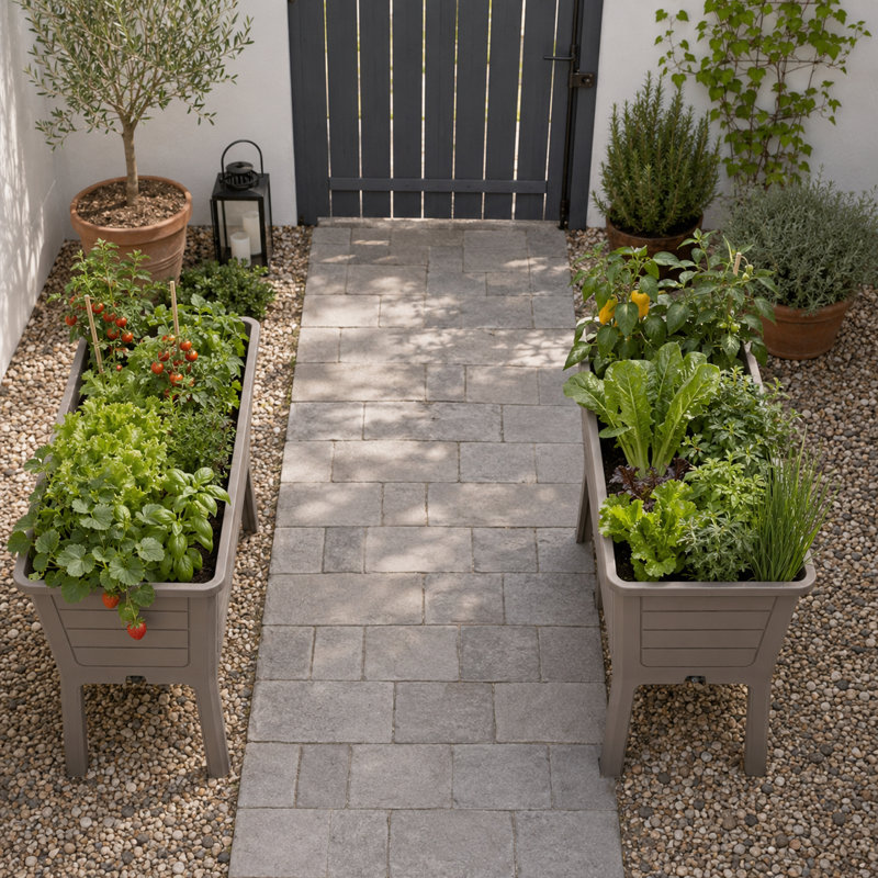 Lit de jardin surélevé en résine H 19,69 po x l 44,33 po x P 29,92 po (ensemble de 2), Brun