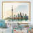Toile avec cadre flottant or
