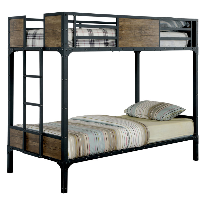 Bunk Bed with Built-in Ladder Included, Single (3')