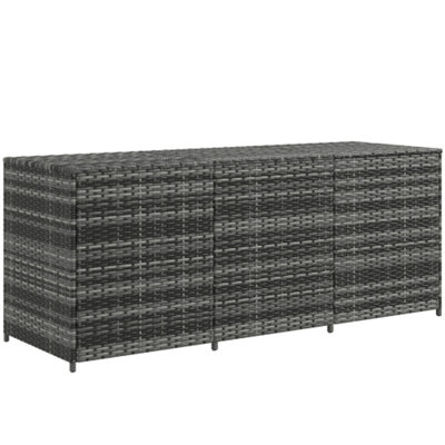 175-Gallon Mixed PE Rattan Deck Box with Pneumatic Lift & Inner Liner