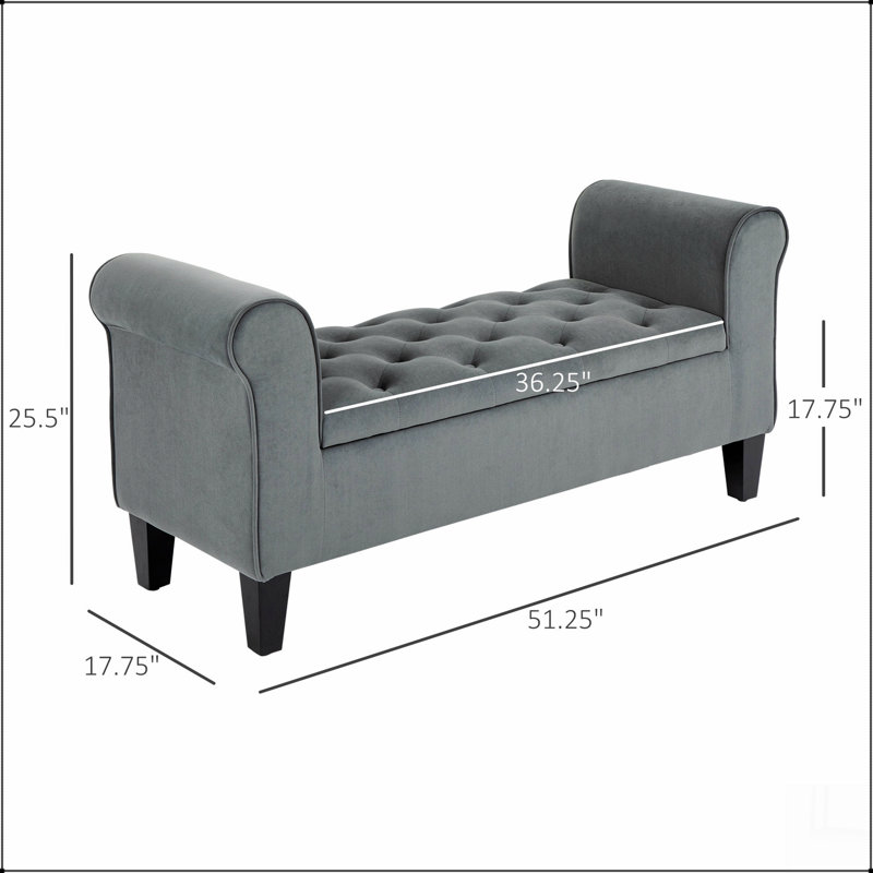 Banc avec repose-pieds capitonné et accoudoirs roulés pour le salon