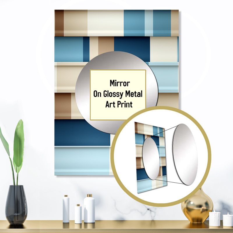 Motif rayé blanc et bleu Jequetta, 32 po x 24 po