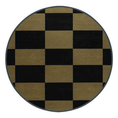 Machine Washable Checkered Gray Area Rug