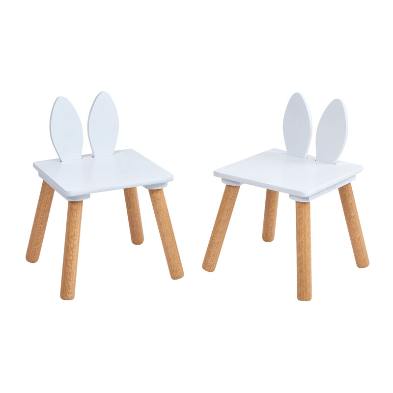 Kids Bunny Wooden Table & Two Chairs