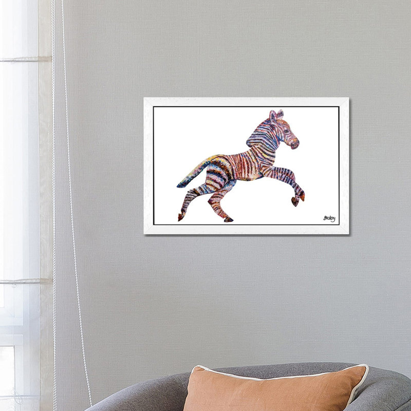 Wendy by Becksy - Floater Frame Painting on Canvas, 101.6 cm H x 66.04 cm W, White Framed