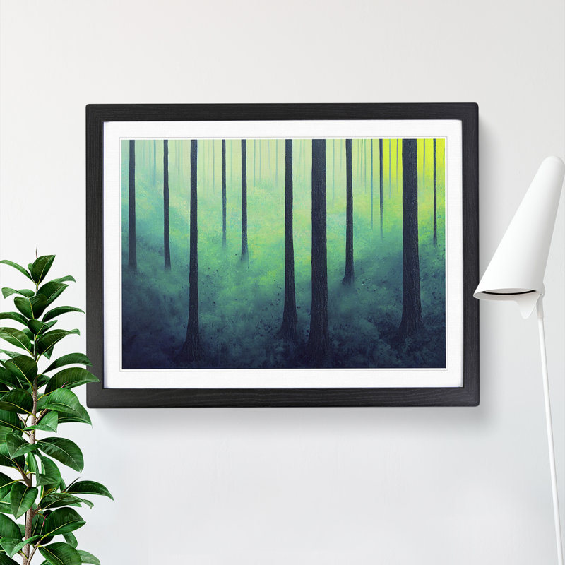 XH1022-595X An Edgy Forest 1 Piece Single Picture Frame Painting, 25cm H x 34cm W x 2cm D, Black